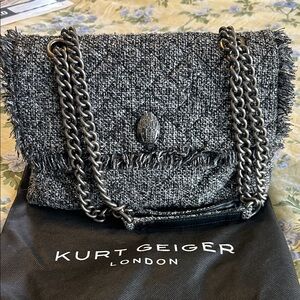 Kurt Geiger London Gray Tweed Shoulder Bag
